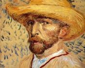 文森特 威廉 梵高 : 戴草帽的自画像